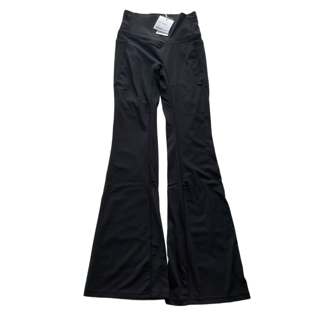 Halara Flare Leggings Womens M Tall Black High Waist Crossover Yoga Pants NWT